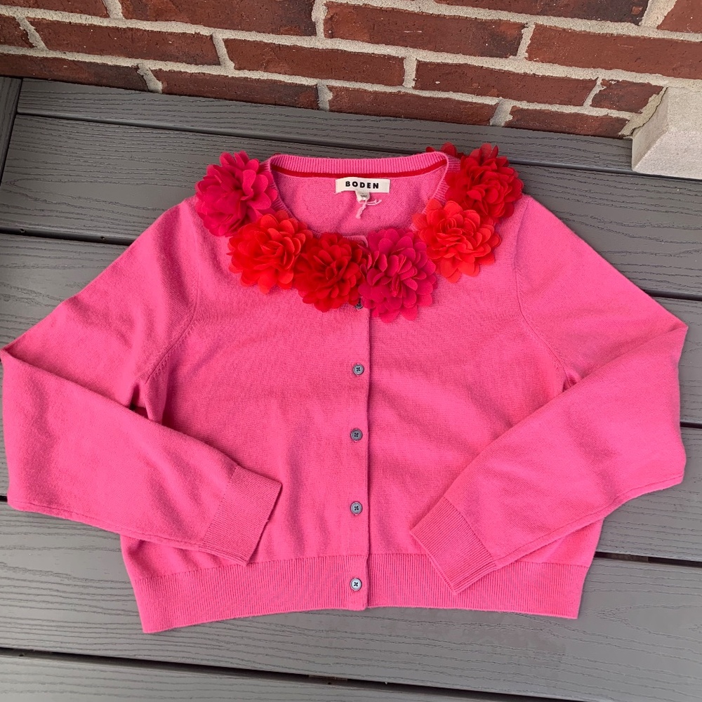 Boden Flower Embellished Crop Cardigan - Picture 2 of 11